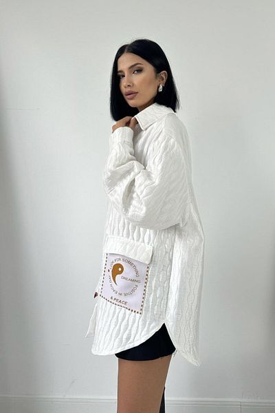 modaserdem White Pocket Quilted Shirt