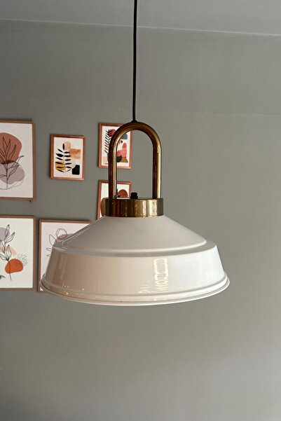 Bamyum Carmelo Beyaz Tekli Avize Eskitme Kilit Başlık Retro Sarkıt Lamba Rest...