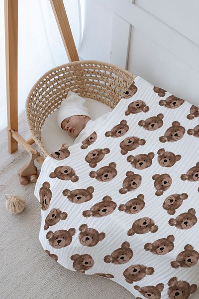 Tuğba Kuğu 4 Layer Muslin Blanket (100X120) - Tiny Bear