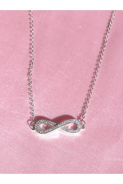 Reorah Collection Jewelled Infinity Steel Necklace