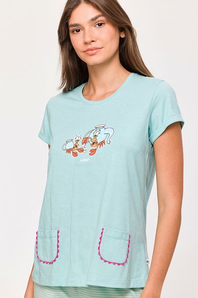 Woody Pijama albastră pentru femei-Tst Model: 708