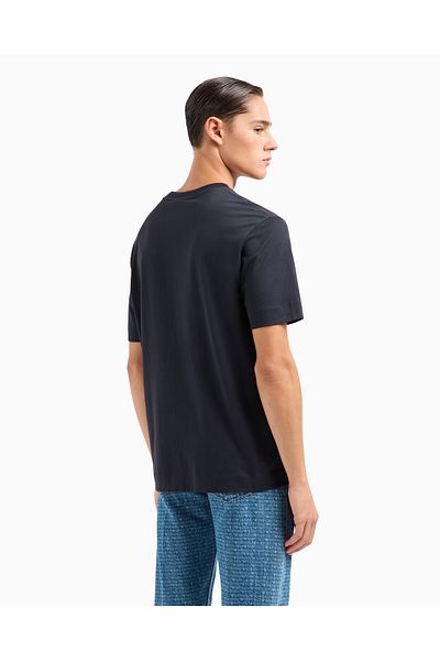 Emporio Armani Ανδρικό μπλουζάκι με γούνα - 100% βαμβάκι - κανονική εφαρμογή - Master Fabrics