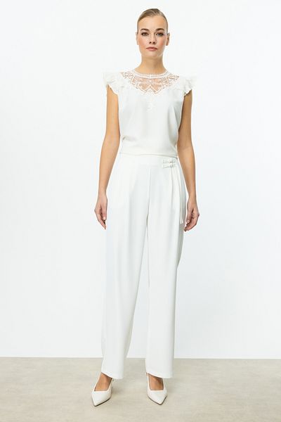 Ekol Wide Leg Ornamental Knot Detailed Trousers