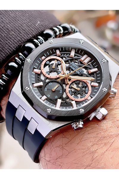 Ferrucci FERRUCCİ FUNCTION SILICONE CORD MEN'S WRISTWATCH + BRACELET WITH GIFT
