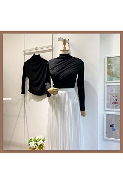 Faya Boutique Siyah Jarse Bluz