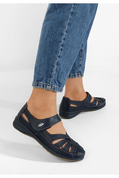 B T Shoes Balerini dama piele Parina albastri