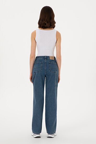 U.S. Polo Assn. Kadın Mavi Cargofit Jean Pantolon 50304325-DN0022