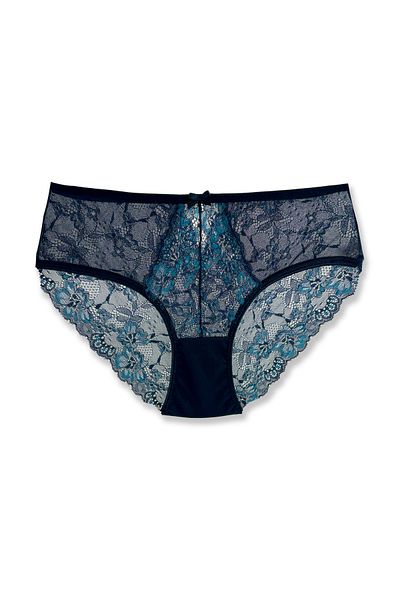 HNX 3-Piece Double Color Lace Tulle High Waist Women's Panties