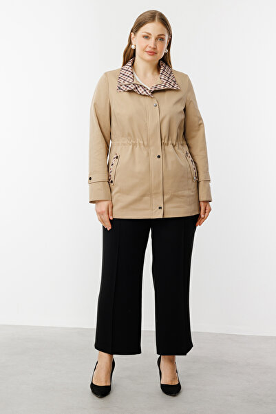 Ekol Ekose Detaylı Yan Cepli Trençkot