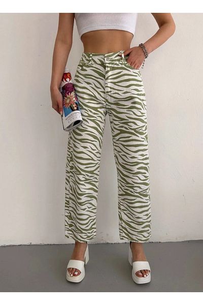 Butik Şenel Zebra Patterned Gabardine Trousers