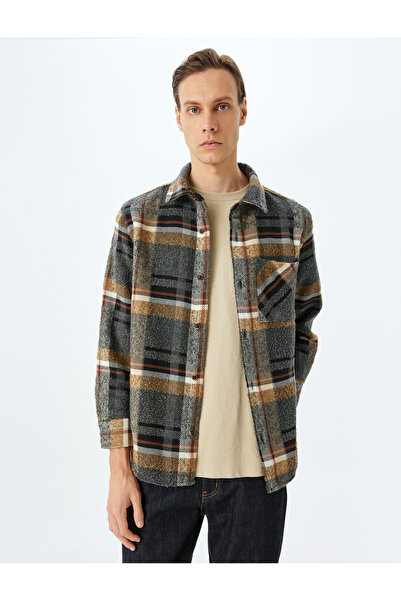 Koton Ekose Desenli Cep Detaylı Oduncu Gömlek Ceket