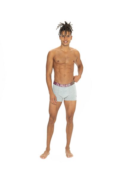U.S. Polo Assn. Men's Black - Gray Melange - Navy Blue 3-Piece Boxers