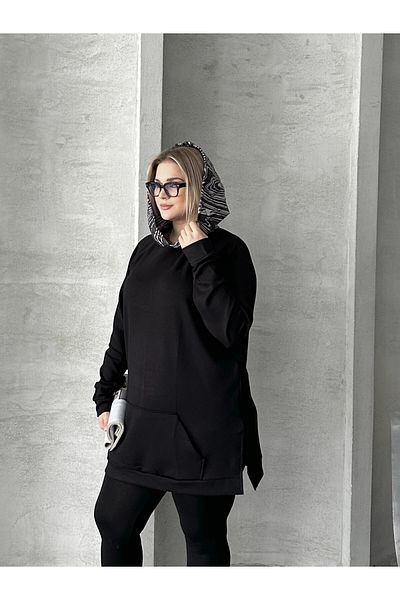 Stil Diva Large Size Long Sleeve Sweatshirt with Door Girdle 300372