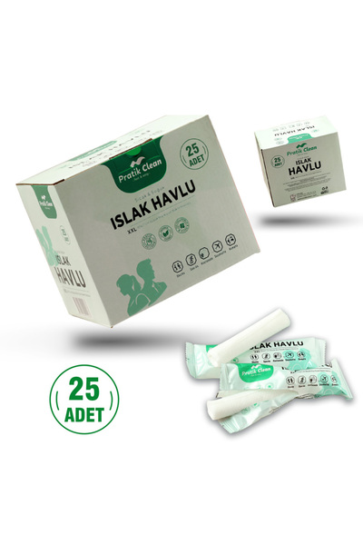 Pratik Rulo Islak Mendil Havlu - Tek Kullanımlık (25 Adet)