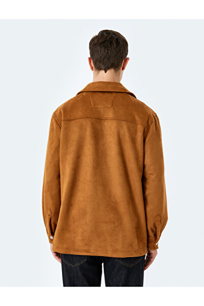 Koton Μπουφάν από ψεύτικο σουέτ πουκάμισο με κανονική εφαρμογή με λεπτομέρεια τσέπης με πτερύγιο