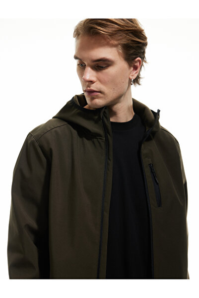 Koton Fermuarlı Cepli Uzun Kollu Slim Fit Kapşonlu Mevsimlik Ceket