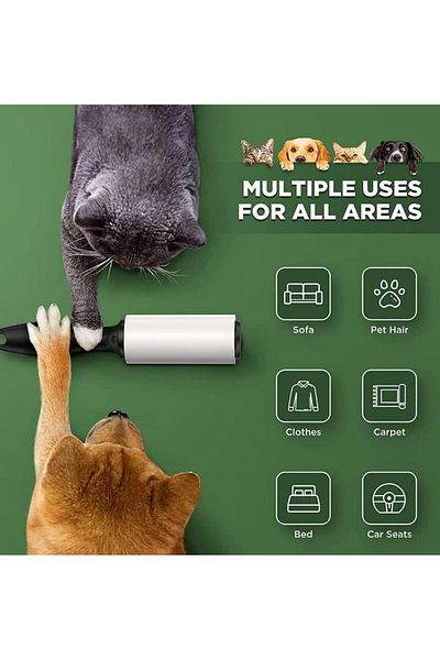 OZN AKSESUAR Lint Collector Roller 30 Sheets 2+1 Refill (Cat-Dog)