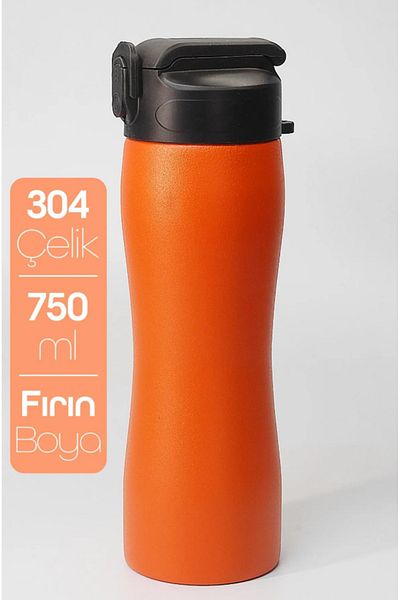 ByKurt Stainless Steel Water Bottle with Straw - 304 Steel Sports Water Bottle Bpa Free Portable Design - Orange Color