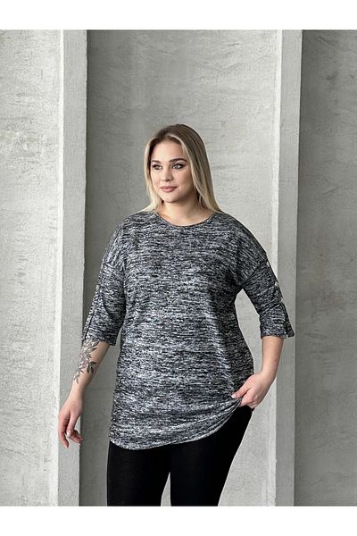 Stil Diva Plus Size Half Sleeve Button Detail Soft Texture Sweater 302987