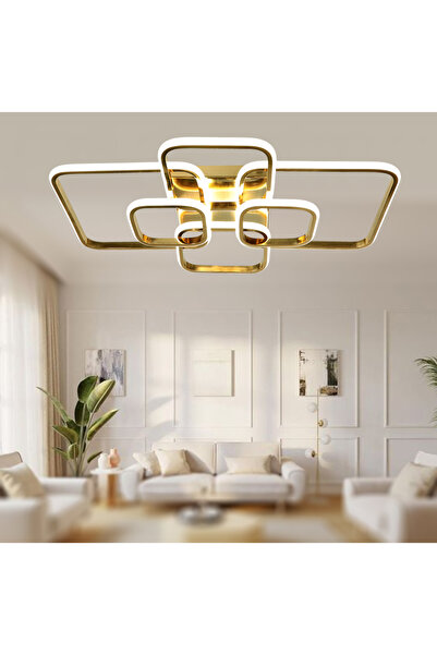 TT AYDINLATMA TT500-6-SR-BEYAZIŞIK  TT Aydınlatma Sarı Kaplama ( BEYAZ IŞIK ) Plofonyer 6 lı Led Avize