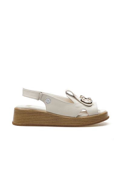 Mammamia Women's Genuine Leather Heeled Daily Sandals 25Y D25Ys-2780 Z Bone