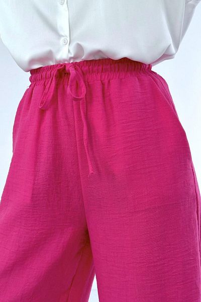 leyla sanat sanata yeni bir bakış açısı Leyla Art a New Perspective on Art Fuchsia Linen Pants