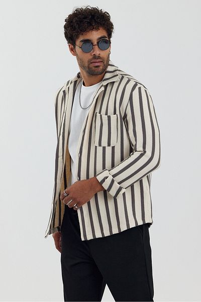Weyeze Long Sleeve Jacquard Shirt Af-K19717Lns