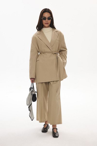 Hooopstore Oversize Sand Beige Blazer - Σχισμή στο πλάι