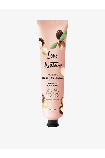 Oriflame كريم الحماية لليدين والأظافر العضوي من لاف نيتشر مع زيت المكاديميا