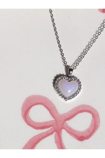 Reorah Collection Sparkling White Steel Necklace