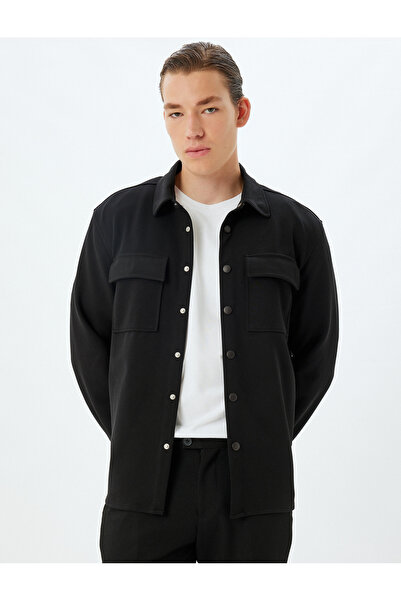 Koton Schwarze Herren-Erwachsenenjacke 5WAM50017HW