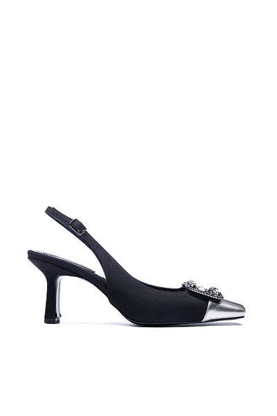 Dedos 8005 Women's Open Back Square Toe Buckle Shoes