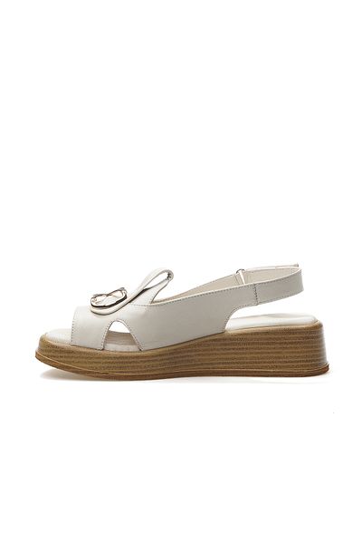 Mammamia Women's Genuine Leather Heeled Daily Sandals 25Y D25Ys-2780 Z Bone