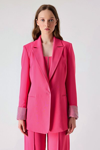 FEVER Taş detaylı tek düğmeli ceket