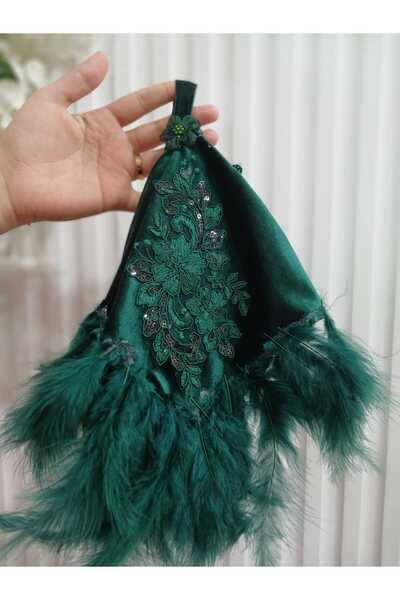 Mutlu Günler Atölyesi Gelin Mendili LÜX Kadife,Taşlı,Otriş