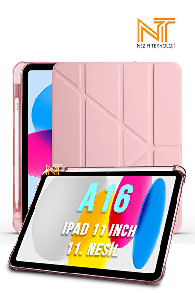Nezih Case iPad 11Th. Generation A16 2025 11 Inch Compatible Tri Folding Smart Case with Pen Compartment and Sleep Mode