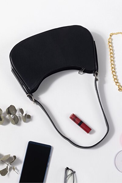 HEBBS Kadın Fermuarlı Oval Baget Çanta