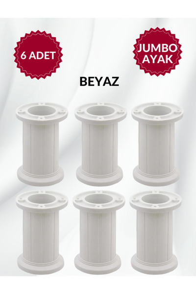 MKLAKS Jumbo Plastik Ayarlanabilir Dolap Mobilya Koltuk Kanepe Baza Ayağı 6lı...