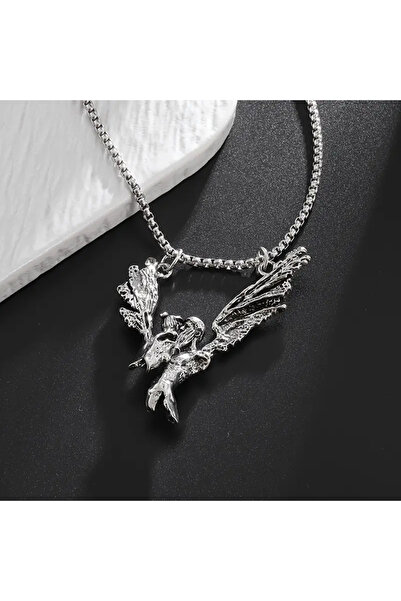 MİLALAZO Birbirini Tamamlayan Kanat Melek Öpücük  Kolye Bohem Gotik Punk Vintage