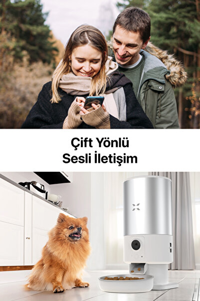 Xenon Smart Otomatik Mama Kabı (Kameralı) | 5 Lt, Mobil Kontrol, Çelik Kase, Sesli Görüş Destekli (X8605)