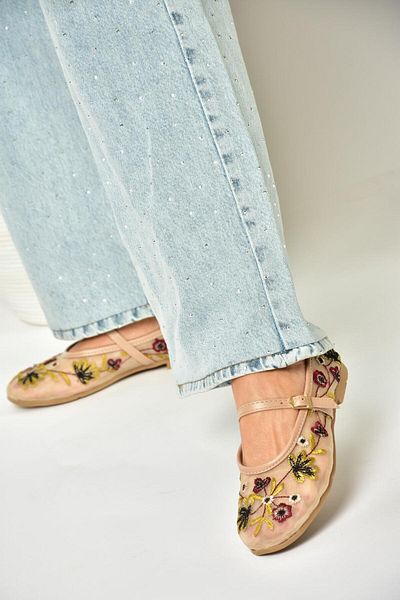 Fox Shoes U 267853215   Balerini de damă Skin Mesh cu motive florale