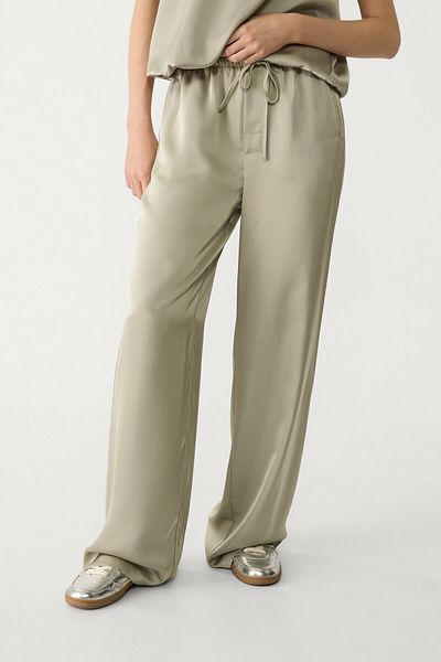 Stradivarius Flowing, Satin Trousers Limited Edition