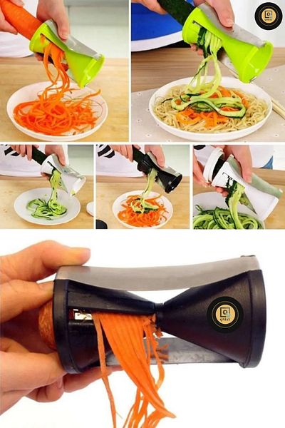 QNİAY Spiral Vegetable Chopper - Spaghetti Vegetables, Carrots, Pumpkins and Cucumbers Chopping Apparatus