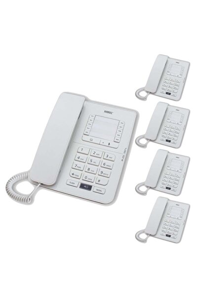KAREL Tm142 Analog Masaüstü Kablolu Telefon 5'li Fırsat Paketi Beyaz