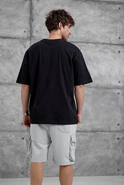 NOMARC Ανδρικό μπλουζάκι μεγάλου μεγέθους με μαύρο γράμμα Brabus