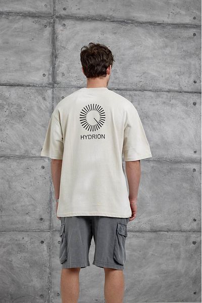 NOMARC Κρεμ πίσω μπλουζάκι Hydrion Written Oversize