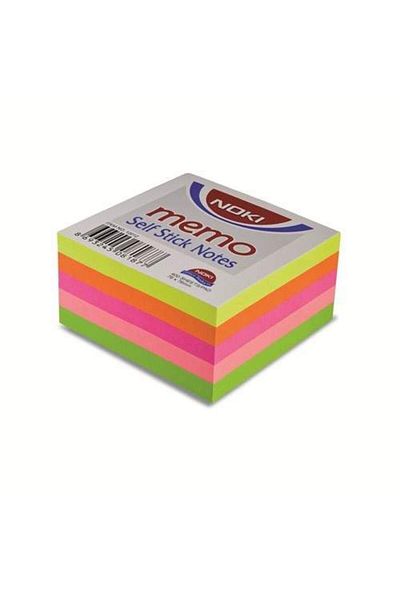 Noki Memo 12012 - 75x75 mm Neon Cub Adeziv 400 coli Hârtie de notițe