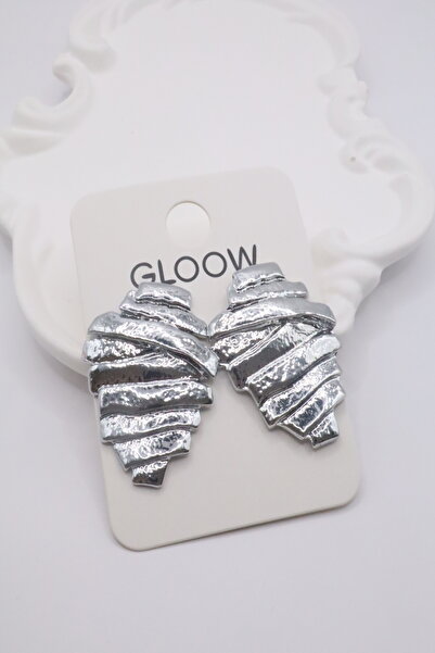 DEMOKAN Kadın Küpe Düzensiz Şerit Model 5 cm Küpe