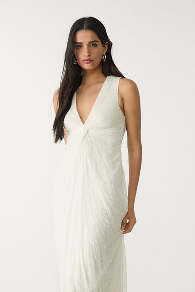 Stradivarius Shiny Lace Midi Dress Limited Edition