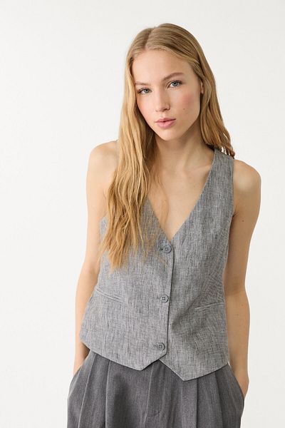 Stradivarius Short Buttoned Waistcoat Limited Edition